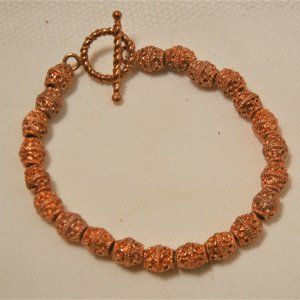 Ornate Copper Bead Bracelet
